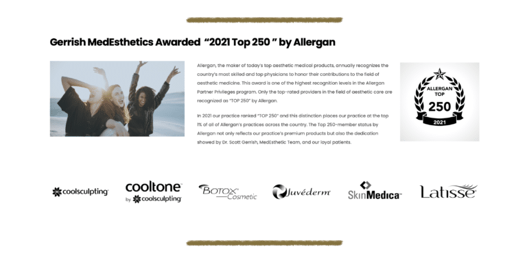 Gerrish MedEsthetics awarded Allergan Top 250 awar